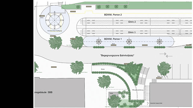 Neubau Haltestelle BDWM Bahnhof Wohlen